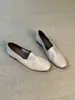 Mocasines casuales de cuero suave de 2 cm para mujer, sin cordones, puntera redonda, nuevos zapatos planos de cuero vintage
