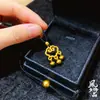 Colar Fechadura Ruyi com Padrão de Nuvem, Fechadura Auspiciosa, Pingente de Fechadura da Paz em Ouro Fosco Estilo Antigo, Fechadura de Clavícula Auspiciosa com Fênix, Versátil, Sala de Transmissão ao Vivo