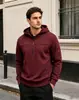 Sudadera con capucha y media cremallera para hombre transfronteriza, sudadera de trabajo para hombre europea y americana con múltiples bolsillos con cremallera, engrosada para otoño e invierno