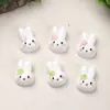 Acessórios de Resina DIY Desenho Animado Mini Coelho Branco Cola de Chantilly Acessórios para Grampo de Cabelo Capa de Celular Fivela de Sapato Pingente de Chaveiro