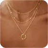 Collar de Metal de Estilo Hip-Hop Irregular con Colgante de Anillo Mobius Multicapa Transfronterizo Europeo y Americano