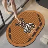 Tapete de piso de diatomita de luxo para entrada de banheiro, absorvente de água, secagem rápida, tapete antiderrapante para lavatório e vaso sanitário