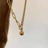 Nuevo Collar de Cuentas Redondas Pequeñas de Venta Caliente Transfronterizo con Empalme para Mujer, Cadena de Suéter de Gama Alta de Moda y Cadena para Clavícula de Nicho