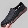 Sandalias Transfronterizas para Hombre, Talla Grande 2026 Modelo Nuevo, Zapatos Transpirables Perforados de Cuero Genuino, Zapatos Casuales de Cuero Huecos para el Día a Día