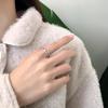 Anillo de Plata 925 Chapado en Oro con Circonita Perla Abierto Celebridad de Internet Japonesa Exquisito Sencillo Moda Joyería de Lujo Ligero Anillo