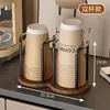 Dispensador de Vasos Desechables de Alta Calidad de Madera de Nogal, Organizador de Almacenamiento de Vasos de Agua, Portavasos de Papel de Escritorio para Café y Té