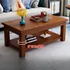 Mesa de centro de madera maciza de doble capa para sala de estar en casa, apartamento pequeño, mesa de té rectangular de pino de estilo chino simple, otros