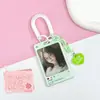 Portatarjetas de plástico transparente estilo Ins, para estudiantes, tarjetas escolares, portatarjetas con foto, llavero con relieve de Aidou Goo.