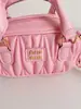 2026 Nova Bolsa Estilo Versão Coreana Ins Moda Bolsa Transversal para Mulheres e Crianças Maiores Bolsa de Mão Plissada Estilo Chanel