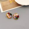 Aretes Europeos y Americanos Nuevos Corazón de Durazno Zircón Florete Aguja de Plata 925 Lujo Ligero Para Ir al Trabajo Elegante Moda Combinable Aretes Personalizados
