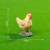 Decorações realistas de galo e galinha para terrário com musgo, enfeites DIY, miniaturas de desenhos animados e pequenos acessórios para suculentas