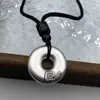 Hebilla Xiangyun Ping an Colgante Sólido de Plata Esterlina 999 Retro Antiguo Regalo Práctico para Esposo