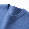 26 Nuevo Suéter de Cachemira para Hombre Otoño/Invierno, Cuello Redondo, Cálido, Color Sólido, Tejido de Manga Larga, Suéter Básico Casual de Negocios