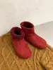 Botas de algodón suaves de cuero 2026 invierno patata pequeña planas gruesas forradas de felpa, botas de nieve retro estilo bosque Birkenstock, botines para mujer