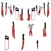 Decoración de Terror de Halloween Broma Anti-Real Bandera Colgante de 12 Piezas Bar Casa Embrujada Cuerda de Cuchillo de Sangre Colgante Accesorios de Broma