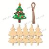 Pingente de Árvore de Natal de Madeira Decoração Acessórios Decoração de Natal de Madeira Diy Madeira Casa Ornamentos Country Americano
