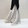 2026 Nueva Falda de Gasa para Mujer Primavera/Verano 6m Dobladillo Grande Elegante Adelgazante Caída Línea A Estilo de Longitud Media