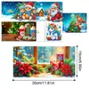 Tarjetas de Felicitación Navideñas Populares Transfronterizas Multiserie Hechas a Mano con Diamantes Juego de 9 Piezas con Sobres Pegatina de Diamante Dibujos Animados Juego de 6 Piezas