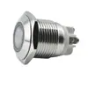 Loniu Interruptor de Botón Metálico 16mm Cabeza Plana Pie de Tornillo Auto-Restablecible (Autobloqueante) Normalmente Abierto 12/16/19/22