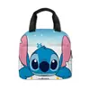 Bolsa de almuerzo con estampado de dibujos animados de Stitch transfronteriza para estudiantes de primaria y secundaria, lonchera térmica, bolso de mano, bolsa de comida para niños