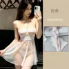 Lingerie sexy transparente de renda com aro, malha, design atraente vazado, camisola feminina pura e sedutora com abertura na entrepernas