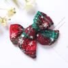 Tocador navideño transfronterizo para niños, tela de algodón y lino estampada, pinza para el pelo con lazo europeo y americano, tarjeta lateral linda para niños y niñas