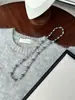 Collar de Perlas Tahitianas de Color Mixto Gris Oscuro de Alta Gama Lujo Accesible Diseño de Nicho Cadena para Suéter Femenina Pequeña Roja Suministro