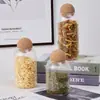 Tapón de Bola de Corcho Frasco de Vidrio Transparente de Alto Borosilicato Dulces Snacks Almacenamiento de Alimentos de Grado Alimenticio a Prueba de Humedad