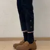 Colección Personal~Estilo Británico Moda Retro Camelia Zapatos Mocasines Slip-On de Suela Gruesa para Mujer Zapatos de Cuero Versátiles