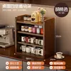 Portavasos de Madera Maciza Estante de Almacenamiento de Escritorio Taza de Café Taza de Agua Gabinete de Almacenamiento a Prueba de Polvo Encimera de Cocina Aparador de Especias