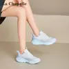 Zapatillas versátiles y cómodas de suela gruesa y color degradado, zapatos casuales de rebaja elegantes y a la moda, zapatos de malla simple transpirables para mujer