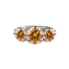 Anel Feminino em Prata de Lei S925 com Três Diamantes Moda Entrada Luxo Anel de Moissanita 4 Quilates Anel de Casamento Noivado Feminino