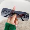 Gafas de sol sin montura huecas Bella estilo europeo y americano Y2K Milenial Chicas populares Gafas sin montura de borde cortado Nuevas Gafas Transfronterizas