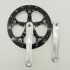 Placa de dentes de bicicleta dobrável de 52 dentes 170mm liga de alumínio furo quadrado pedivela velocidade única velocidade variável universal placa de proteção dupla