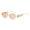 Gafas de Sol de Moda Tendencia Europeas y Americanas Transfronterizas de Amazon 2025 Rombo Metal Polígono Gafas de Sol de Gama Alta