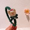 Linda diadema navideña de dibujos animados, nueva diadema de conejo y oso de peluche para niños, pasador de alce para niña, hebilla para el cabello a presión