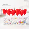 Estilo ins decoração de bolo de aniversário de desenho animado velas flores chapéus de festa urso de pelúcia rosto sorridente corações velas de aniversário infantil
