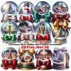 Conjunto de 12 Peças de Bola de Neve de Madeira Plana 2D Bola de Cristal de Natal Janela de Casa Escritório Pátio Decoração de Festa Pingente