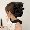 Presilha de Cabelo Avançada com Garra de Pena para Outono e Inverno Presilha de Cabelo Feminina para Prender Metade do Cabelo Presilha de Tubarão 2024 Novo Acessório de Cabeça