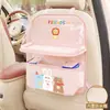 Bolsa de armazenamento para encosto de banco de carro com mesa de jantar, suporte multifuncional para iPad para banco traseiro de carro, mesinha infantil pequena de desenho animado