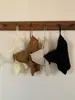 Camisole de crochê com renda estilo francês, decote em V, puro desejo, com bojos fixos, alças finas ajustáveis, design de peça única 3610