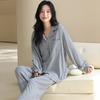 Pijama Chunbaifen para Mujer de Hilo de Algodón Colorido para Primavera y Otoño Conjunto de Cárdigan de Manga Larga de Modal de Otoño Se Puede Usar Fuera de Casa Ropa para el Hogar