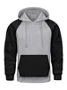 Moletom com Capuz Bloco de Cores Outono/Inverno Novo Estilo com Lã, Conjunto de Roupa Esportiva Casual Masculina Loose Tamanho Grande Estilo Europeu e Americano