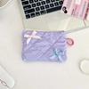 Bolsa Cosmética de Batom Portátil com Laço Brilhante Bolsa de Higiene Pessoal Armazenamento de Diversos Femininos down Porta-Moedas Personalização