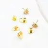 Tapones para Orejas Chapados en Cobre, Tapones de Aretes de Oro de 18K, Anticaída, Aretes Fijos, Antideslizantes, Anticaída, Accesorios para Orejas de Nariz de Cerdo A55C