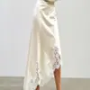 Falda Versátil de Encaje Nueva Moda Primavera y Verano, Estilo Suave, Corte Ajustado, Falda Irregular de Longitud Media