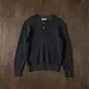 Nuevo Suéter de Punto Vintage para Hombre con Cuello Henley de Dos Botones y Manga Larga para Tres Estaciones 13957