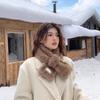 Cachecol Peludo de Cor Sólida para Mulheres, Aquecedor de Pescoço Plush Estilo Coreano Fofo de Inverno, Gola Quente Estilo Ins de Pele de Coelho Sintética