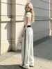 Amazon Europa Transfronteiriço Outono 2026 Calças de Cintura Alta Largas Color Block Wide Leg Estilo Casual Spicy Girl Calças Banana Femininas