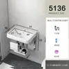 Lavabo de Pared para Uso Doméstico, Juego de Lavabo para Baño en Balcón, Soporte Triangular Simple de Cerámica para Apartamentos Pequeños